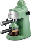 Espresso Machine 3.5Bar Espresso and Cappuccino Machine with Preheating Function 4 Cup Coffee Maker with Milk Frothing Function and Steam Wand (Green) CM6810