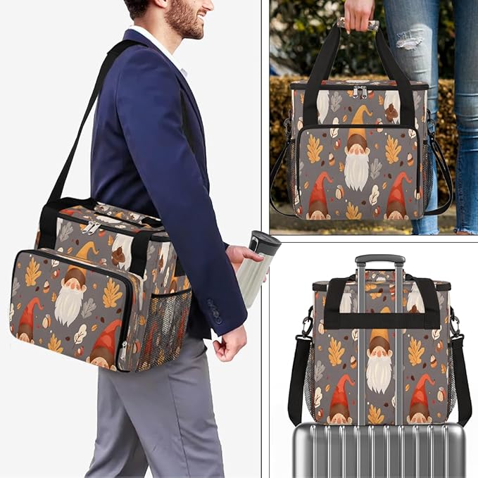 Christmas (611) Coffee Maker Carring Bag Travel Carrying Storage Tote Bag Compatible with Keurig K-Mini or K-Mini Plus Portable Single Serve Coffee Brewer Case with Pockets for K-cup Pods