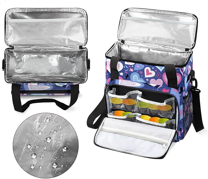 Purple Heart Coffee Maker Carrying Bag Portable Travel Storage Tote Bag Compatible with K-Mini or K-Mini Plus Single Serve Coffee Brewer Carrying Case with Multiple Pockets &amp Shoulder Strap