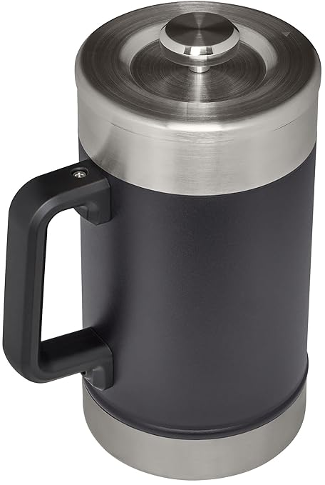 STANLEY Classic Stay-Hot French Press Coffee Maker 48 oz | 5 Minute Brew 4 Hours Hot | Mesh Filter for Coffee Grounds | Insulated Stainless Steel French Press | BPA-Free | Matte Black