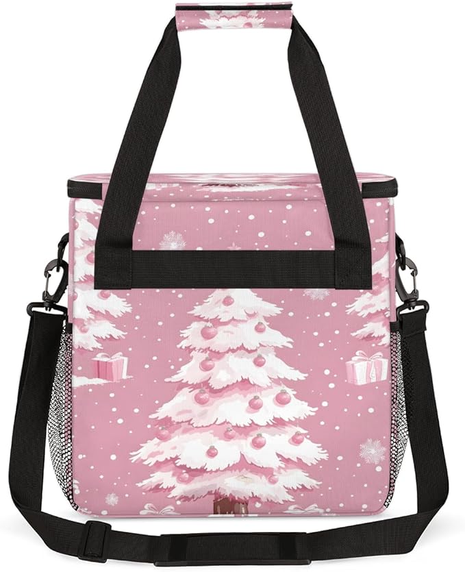 Cartoon Tree Coffee Maker Carrying Bag Christmas Gift Travel Storage Bag Compatible with K-Mini or K-Mini Plus Single Serve Coffee Brewer Carrying Case with Multiple Pockets &amp Shoulder Strap