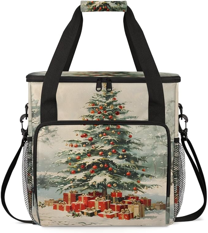 Dreamy Tree Coffee Maker Carrying Bag Christmas Festivals Travel Storage Bag Compatible with K-Mini or K-Mini Plus Single Serve Coffee Brewer Carrying Case with Multiple Pockets &amp Shoulder Strap