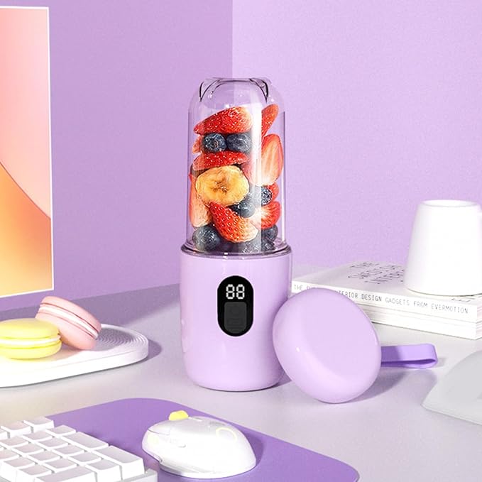Personal Blender Portable 40W 500ml USB Rechargeable Electric Blender Cup with 16 Stainless Steel Blades for Shakes and Juice