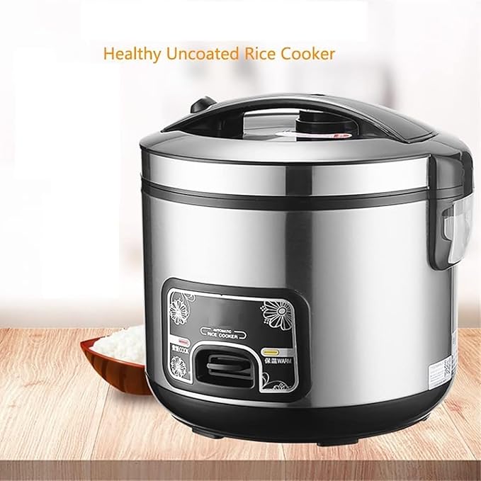 Rice Cooker (2-5L) 201 Stainless Steel Non-Stick Inner Pot Stainless Steel Cook/Warm Functions 220-240V UK/EU Power(3L)