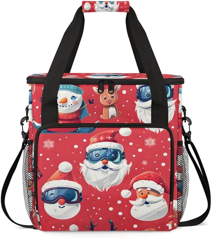Gothic Santa Claus Coffee Maker Carrying Bag Portable Travel Storage Tote Bag Compatible with K-Mini or K-Mini Plus Single Serve Coffee Brewer Carrying Case with Multiple Pockets &amp Shoulder Stra