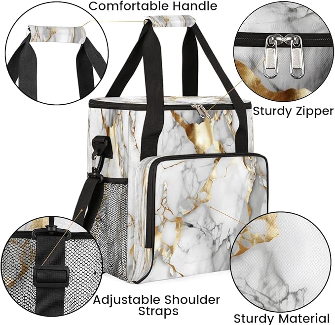 Classic Pattern Marble Coffee Maker Carrying Bag for Keurig K-Mini or K-Mini Plus Storage Portable Coffee Maker Travel Bag