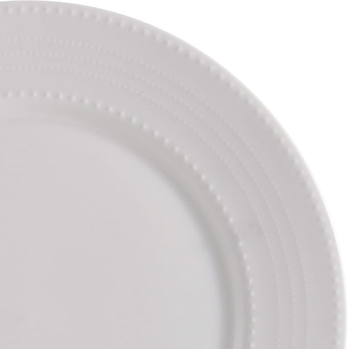 Mikasa Annabele Chip Resistant 40-Piece Dinnerware Set Service For 8White &amp Delray 14-Inch Oval Platter and 9-Inch Vegetable Bowl Set White -