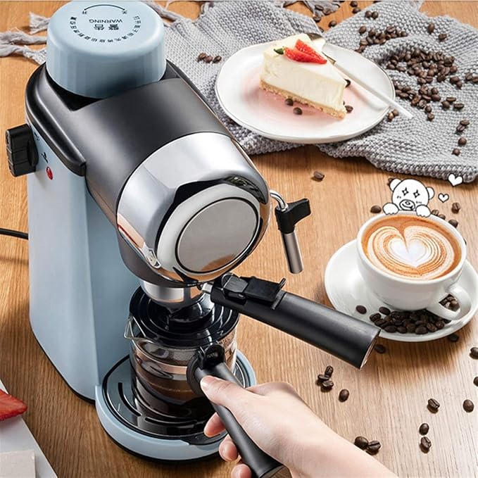 Fully Automatic Espresso Coffee Machine - Compact High Pressure Cappuccino Maker with Steam Foaming Device