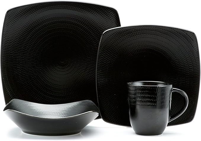 Red Vanilla Black Rice 16-Piece Dinnerware Set
