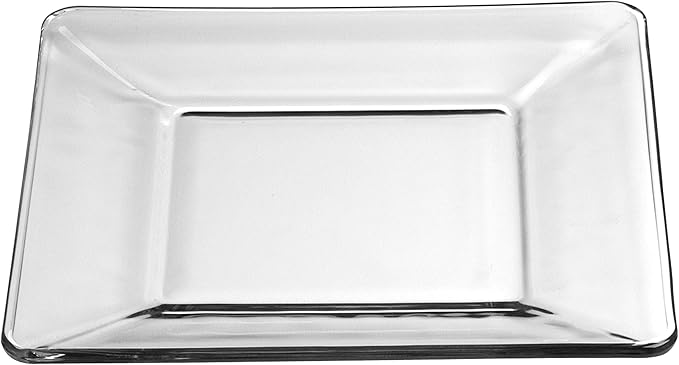 Libbey Tempo Glass Dinnerware Set Sleek Square Clear Glass Plates and Bowls Set of 12 Dishwasher Safe Dinnerware for Parties or Everyday Use