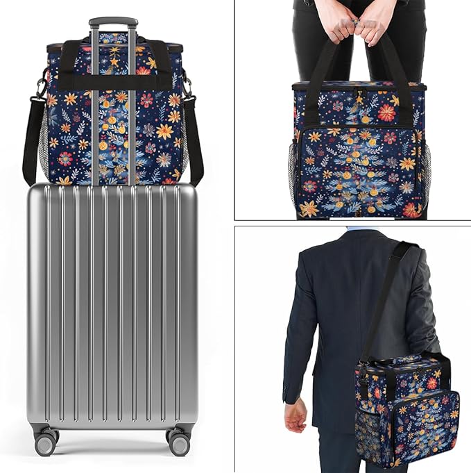 Dreamy Xmas Tree Coffee Maker Carrying Bag Portable Travel Storage Tote Bag Compatible with K-Mini or K-Mini Plus Single Serve Coffee Brewer Carrying Case with Multiple Pockets &amp Shoulder Strap
