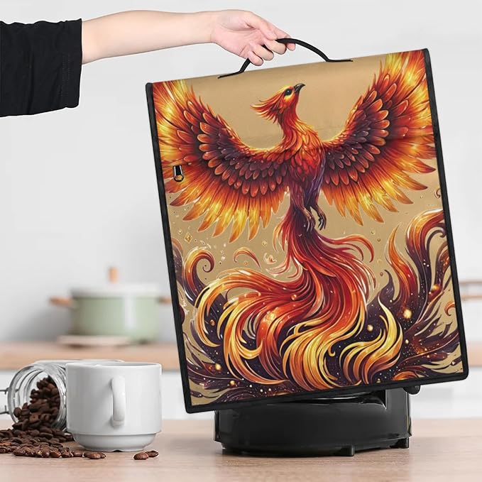 Kitchen Aid Mixer Cover Animal Phoenix Gold Stand Mixer Cover Compatible with 6-8 Quarts Stand Mixers Dust Covers with Zipper Pocket Foldable Washable Kitchen Aid Organizer Bag