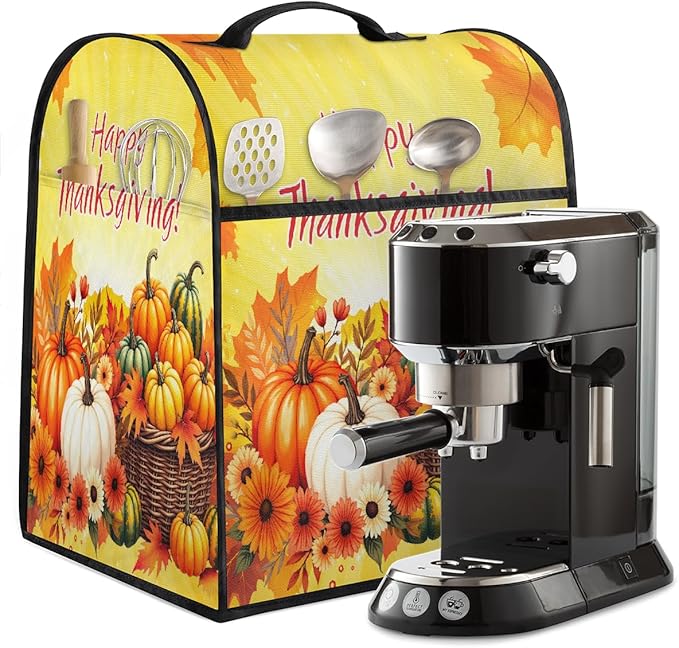 cfpolar Kitchen Aid Mixer Cover Compatible with 6-8 Quarts Thanksgiving Pumpkin Sunflower Stand Mixer Cover Kitchen Aid Mixers Accessories Appliance Organizer Bag Dust Covers with Zipper Pocket