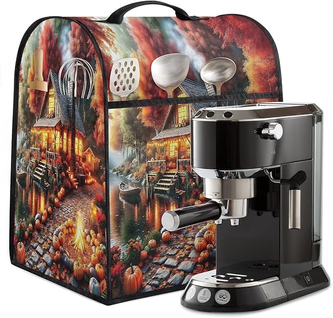 cfpolar Kitchen Aid Mixer Cover Compatible with 6-8 Quarts Autumn Pumpkin Castle Stand Mixer Cover Kitchen Aid Mixers Accessories Appliance Organizer Bag Dust Covers with Zipper Pocket