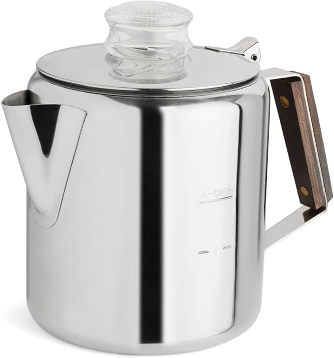 Fox Run Rapid Brew Stainless Steel Stovetop Coffee Percolator 2-6 Cup