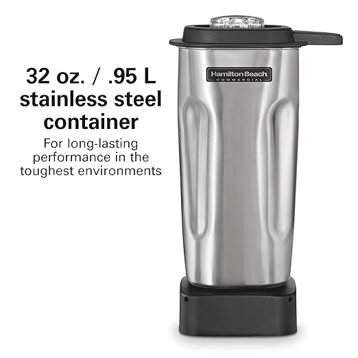 Hamilton Beach Commercial HBB255S Rio Stainless-Steel Bar Blender 1.6 Horsepower 32 Ounce Capacity NSF Certified