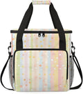 Rainbow Striped Coffee Maker Travel Bag for Keurig K-Mini/K-Mini Plus Insulated Waterproof Tote with Pockets for K-Cup Portable Single-Serve Brewer Case