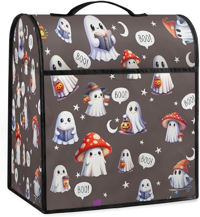 cfpolar Kitchen Aid Mixer Cover Compatible with 6-8 Quarts Halloween Ghosts Pumpkin Stand Mixer Cover Kitchen Aid Mixers Accessories Appliance Organizer Bag Dust Covers with Zipper Pocket