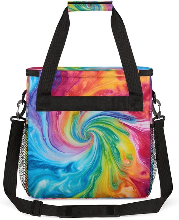 Tie Dyeing Coffee Maker Carrying Bag Blue Green Portable Travel Storage Tote Bag Compatible with K-Mini or K-Mini Plus Single Serve Coffee Brewer Carrying Case with Multiple Pockets &amp Shoulder S