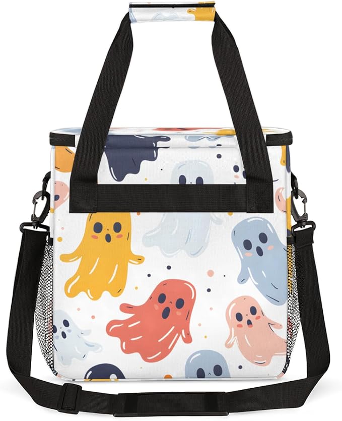 Abstract Spooky Ghosts Coffee Maker Carrying Bag Travel Storage Bag Compatible with K-Mini or K-Mini Plus Single Serve Coffee Brewer Carrying Case with Multiple Pockets &amp Shoulder Strap