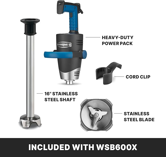 Waring EVOX 16 Big Stik Immersion Blender 1.5 HP Variable Speed 25-Gallon Capacity for Sauces Dressings Marinades &amp Soups WSB600X