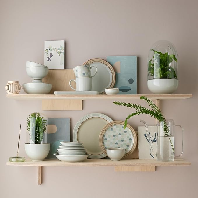 Denby - Heritage Atrium Dinner Set For 4-12 Piece Natural Ceramic Stoneware Tableware Set - Dishwasher &amp Microwave Safe - Scratch Resistant - 4 x Dinnerware Plates Side Plates &amp Bowls For Eve