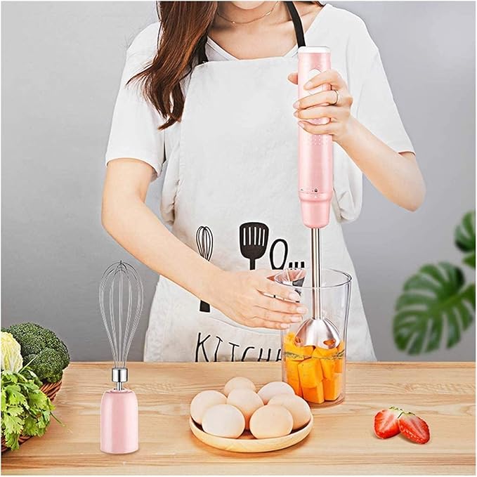 120 Watt Immersion Multi-Purpose Hand Blender Heavy Duty Copper Motor Brushed 304 Stainless Steel with Whisk Attachments