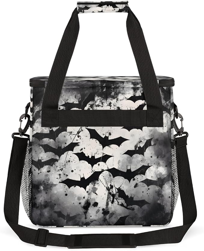 Gothic Halloween Bats Coffee Maker Carrying Bag Portable Travel Storage Tote Bag Compatible with K-Mini or K-Mini Plus Single Serve Coffee Brewer Carrying Case with Multiple Pockets &amp Shoulder S