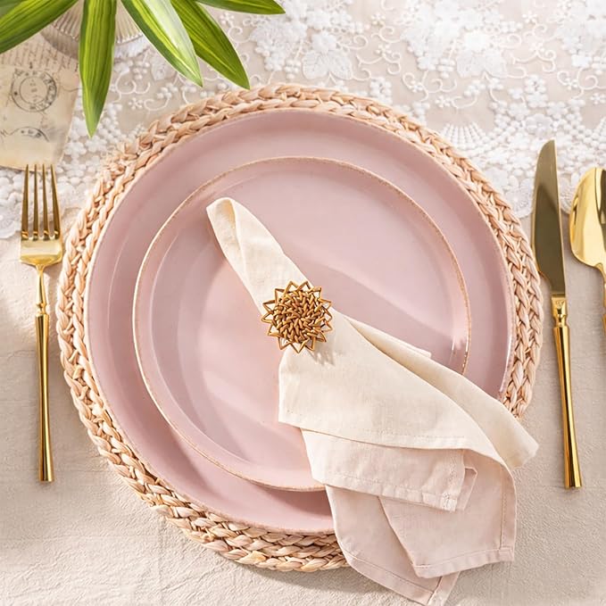 AmorArc Ceramic Dinnerware Sets for 4 12 Pieces Handpainted Plates and Bowls Set with Rustic Terracotta Underside Scratch Resistant Stoneware Dishes Set Dishwasher &amp Microwave Safe