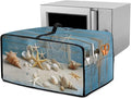 Toaster Oven Dust Cover Starfish Shell Wood Print Bread Maker Cover Machine Washable Kitchen Small Appliance Protector with Side Pockets Kitchen Decorations M
