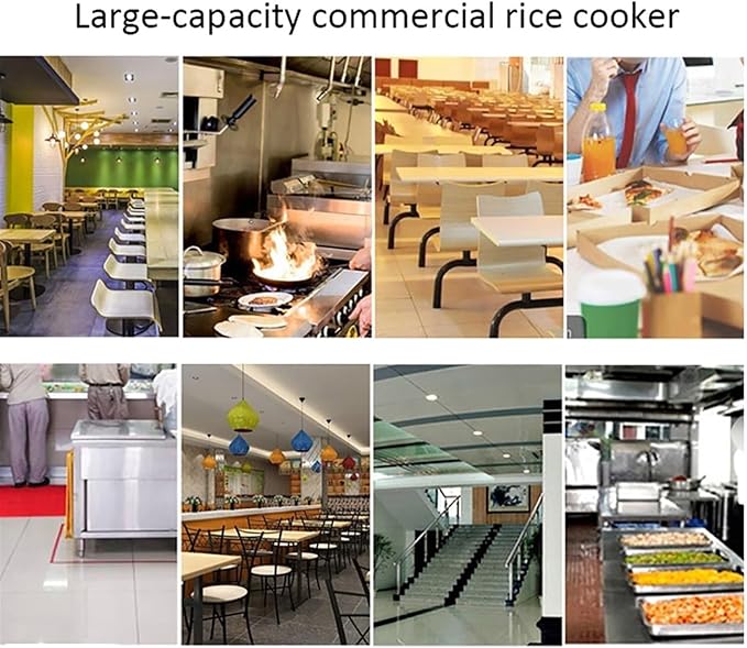 Large Rice Cooker (8-45L) Commercial Large Capacity Rice Cooker Non Stick Inner Liner for Restaurant/hotel/school for 8-60 People(13L)
