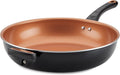 Farberware Glide Deep Nonstick Frying Pan / Fry Pan / Skillet with Helper Handle - 12.5 Inch Black