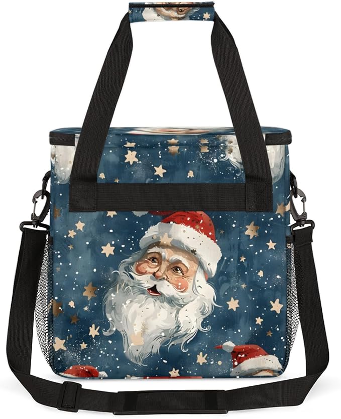 Mystical Santa Claus Coffee Maker Carrying Bag Bright Santa Claus Travel Storage Bag Compatible with K-Mini or K-Mini Plus Single Serve Coffee Brewer Carrying Case with Pockets &amp Shoulder Strap