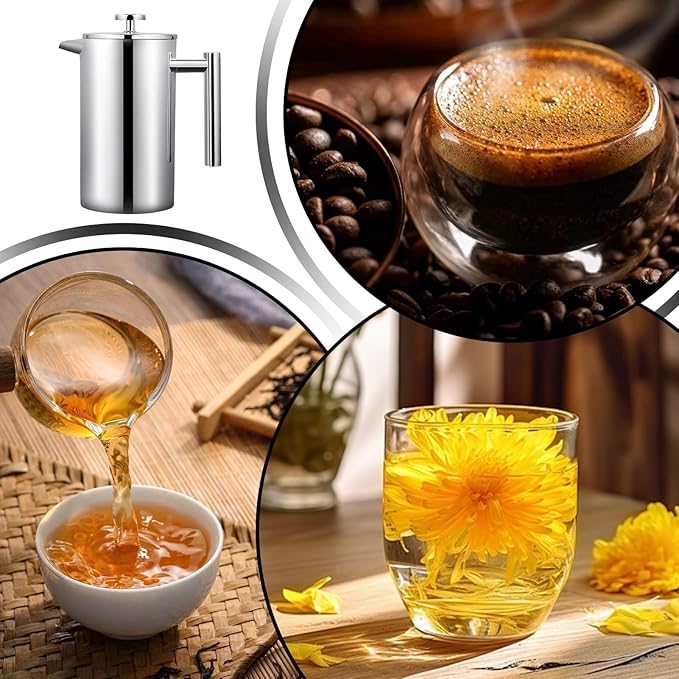 Hand Press Coffee Maker Hand Press Design 22x17.5x10.5cm Tea Pot Cold Brew Tea Pot Easy Clean Filter System For Men Women Professionals Enthusiasts