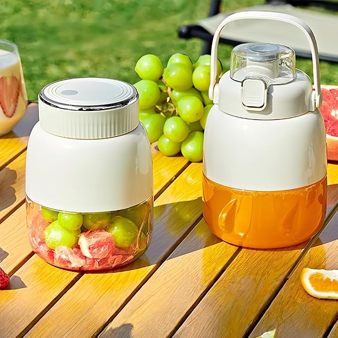 Portable Double Cover Juicer With Lightweight Design 21x12cm Portable Smoo-thie Blender Cordless Fruit Juicer Easy To Clean &amp Safe For Citrus Lemon Lime Orange Smoo-thie Juice Gym Use