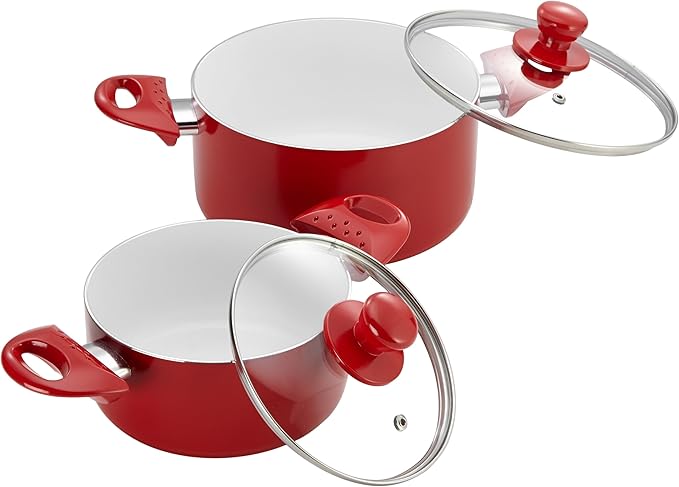 Ceramic Cooking and Frying Set Red