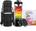Portable Blender with Insulated Carrying Case &amp Recipe Book for Shakes and Smoothies 20 OZ Personal Juicer Electric Protein Shaker Bottle Mini Small Blender Cup with USB-C Rechargeable Travel L