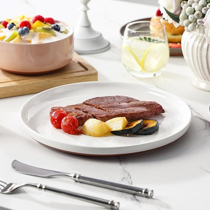 MALACASA Plates and Bowls Sets 12 Pieces Modern Stoneware Dinnerware Set for 4 Kitchen Dinner Set Ceramic Dishware Dishes Set Microwave and Dishwasher Safe Multicolor Series TARA