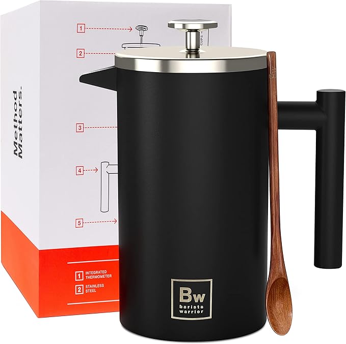 Barista Warrior Gooseneck Kettle &amp French Press Coffee Maker
