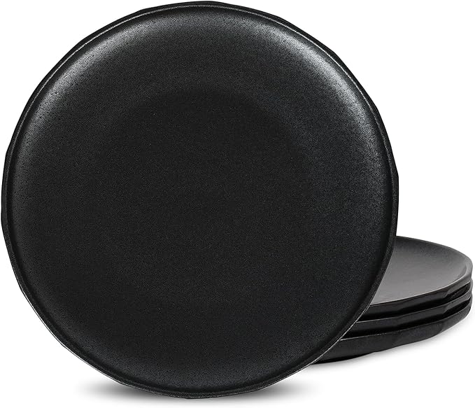Stone Lain Rio 4-Piece Dinner Plate Set Stoneware Black