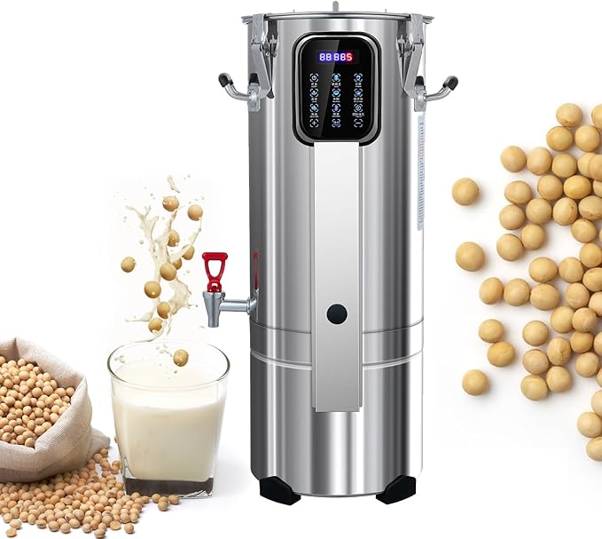 Commercial Soy Milk Machine Automatic Soy Milk Making Machine with Filter and Timer Blende Boil Auto-Clear Keep Warm11L Soy Milk Maker