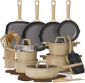 CAROTE 31PCS Pots and Pans Set Nonstick Cookware Set Kitchen Non Stick Induction Titanium Cookware Non-toxic Granite Cooking set PFOA Free