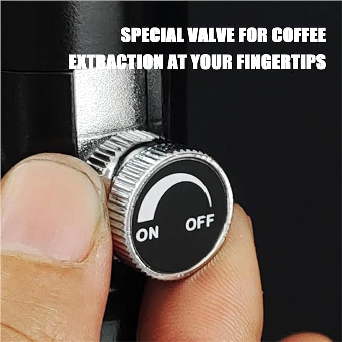 10bar Pneumatic Coffee Machine Variable Pressure Espresso Machine Pneumatic Espresso Coffee 58.5mm Powder Bowl Stand Height Adjustable Fast Exhaust for Camping Travel Outdoo.