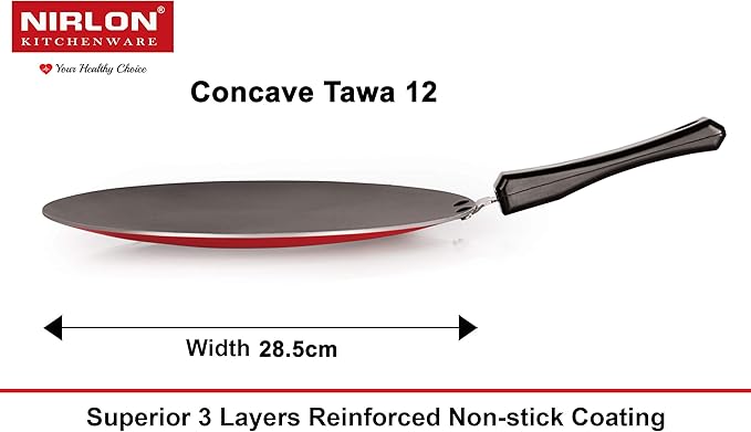 NIRLON Aluminium Nonstick Cookware Set Red and Black - 4 Pieces