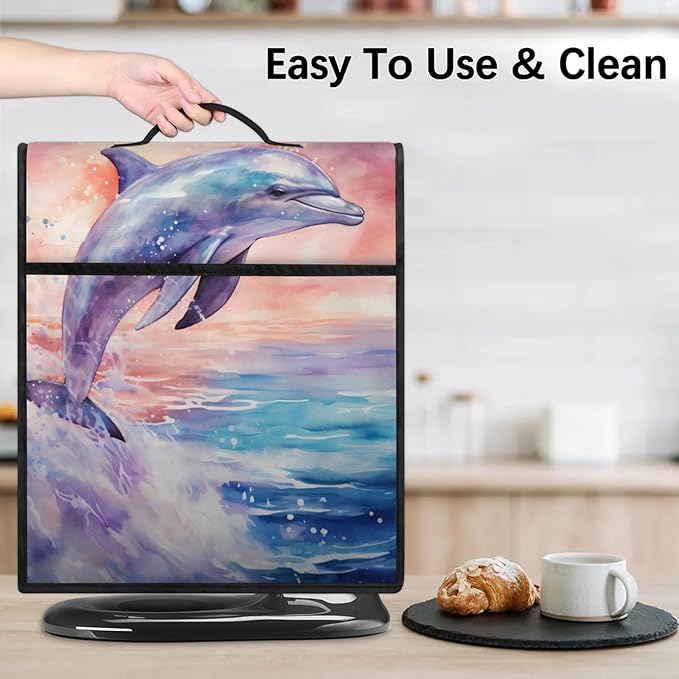 cfpolar Kitchen Aid Mixer Cover Compatible with 6-8 Quarts Animals Dolphin Ocean Stand Mixer Cover Kitchen Aid Mixers Accessories Appliance Organizer Bag Dust Covers with Zipper Pocket