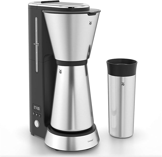 WMF KITCHENminis 0412260011 Aroma Filter Coffee Maker Thermo-To-Go Compact Insulated Jug and Takeaway Mug Cromargan High Quality 760 W Up to 5 Cups