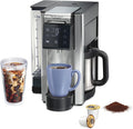 Hamilton Beach FlexBrew Advanced 5-in-1 Thermal Programmable 12 Cup Drip and Single Serve Hot &amp Iced Coffee Maker Movable 60oz. Water Reservoir Use Pod Packs and Grounds Fast Brewing Black (49