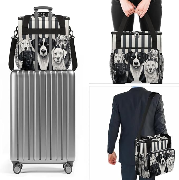 Striped Dog Coffee Maker Carrying Bag for Keurig K-Mini or K-Mini Plus Storage Portable Coffee Maker Travel Bag