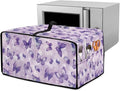 Butterfly Print Toaster Oven Cover Wide Slot Stain Resistant Bread Machine Cover with Side Pockets for Kitchen Counter Decorative 20.5 x 16.5 x 10 Purple