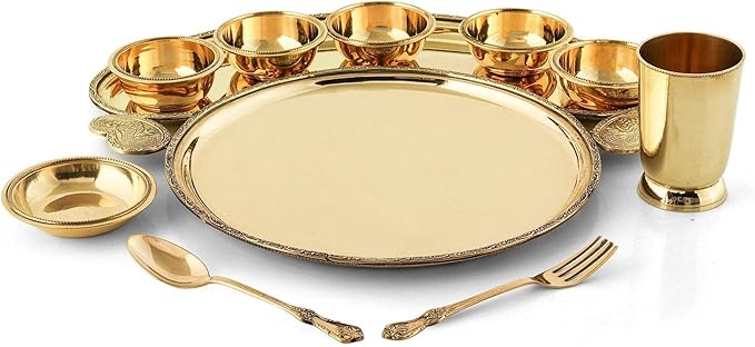 Sama Homes' 10-Piece Brass Maharaja Dinner Set for an Authentic Dining Experience